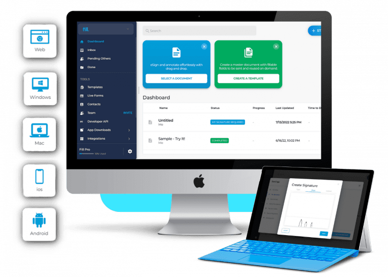 eSign documents online on desktop or mobile